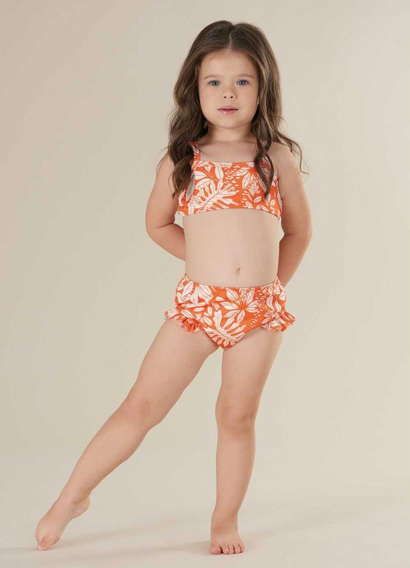 Up Baby - Biquíni Infantil Estampado Laranja 2