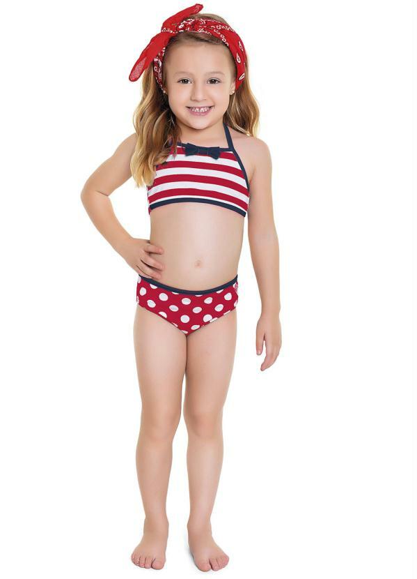Fakini Kids - Biquini Vintage Vermelho