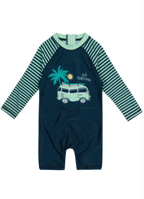 Malwee Kids - Macacão Marinho Kombi Uv Menino