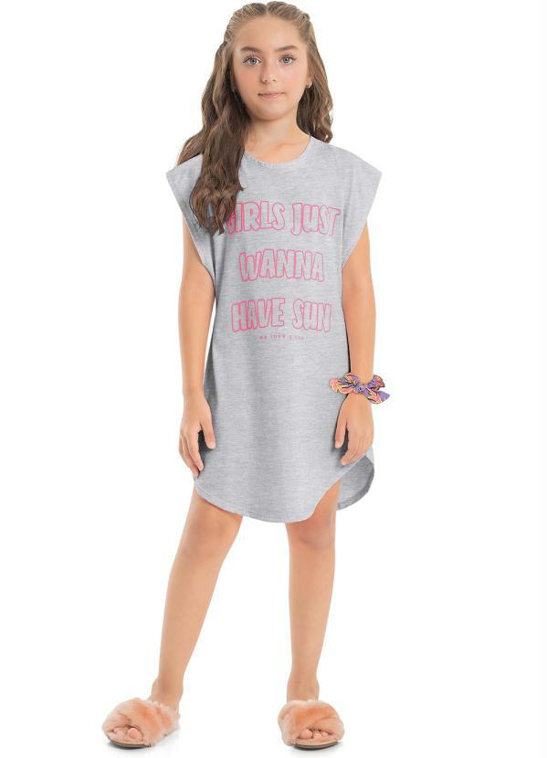 Gloss - Saída de Praia Infantil Scrunchie Fps +50 Cinza