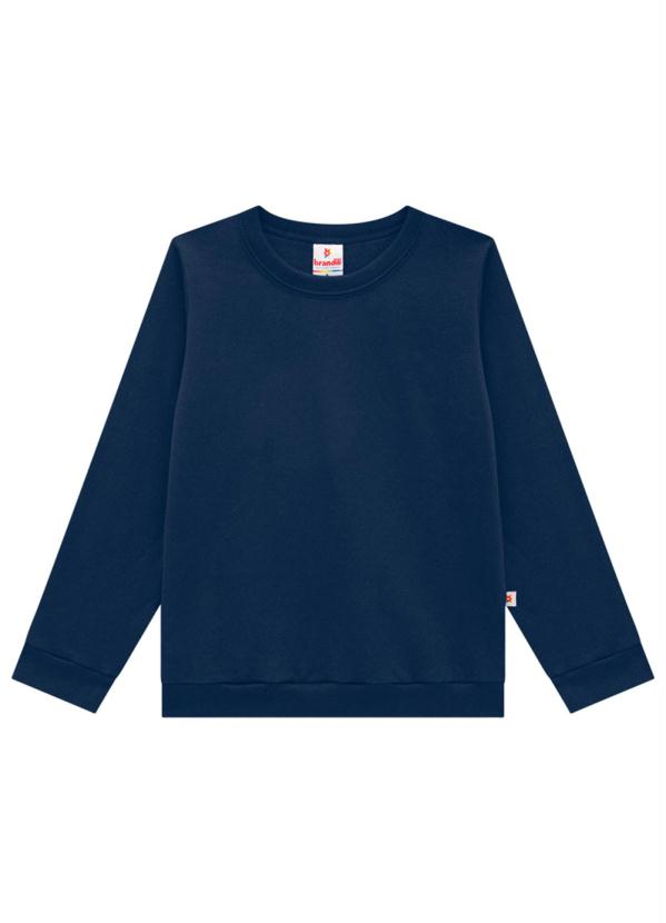 Brandili - Blusão Infantil Menina Moletom Azul