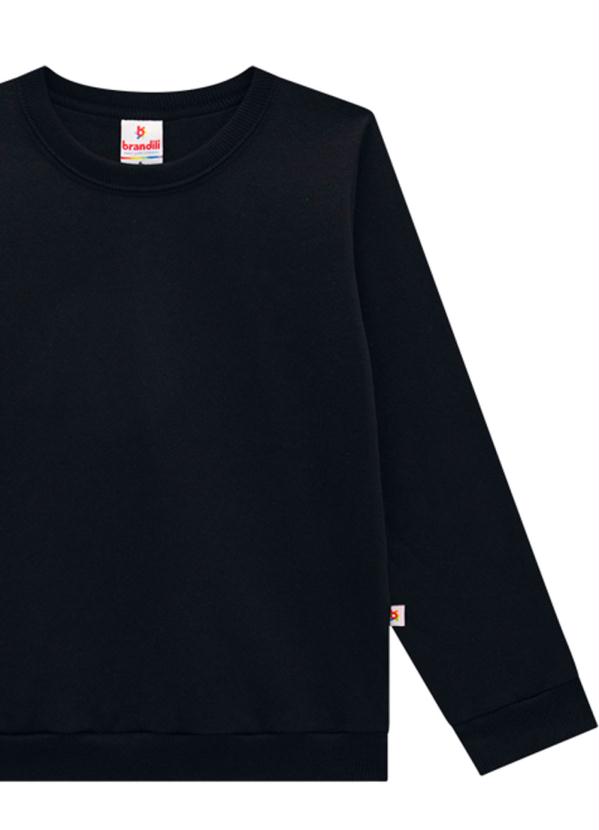 Brandili - Blusão Infantil Menina Moletom Preto 4