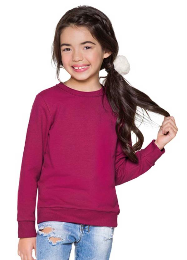 Brandili - Blusão Infantil Menina Moletom Rosa