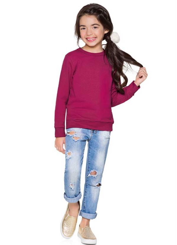 Brandili - Blusão Infantil Menina Moletom Rosa 2