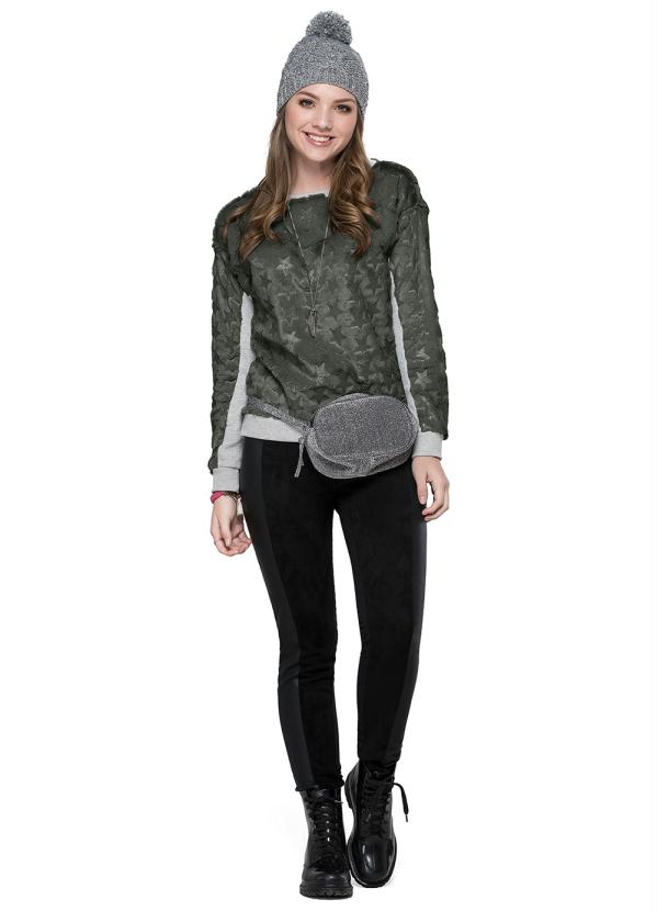 Gloss - Blusão Infantil Pelo e Moletom Verde 3