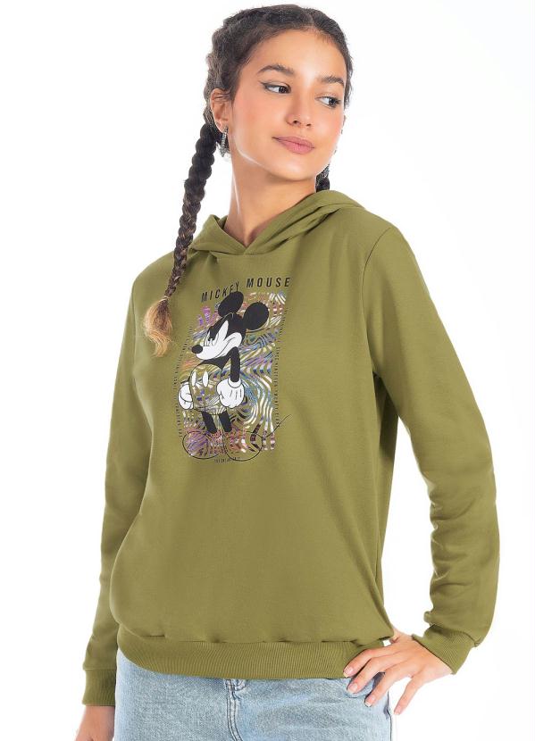 Disney Casaco em Moletom com Capuz Verde
