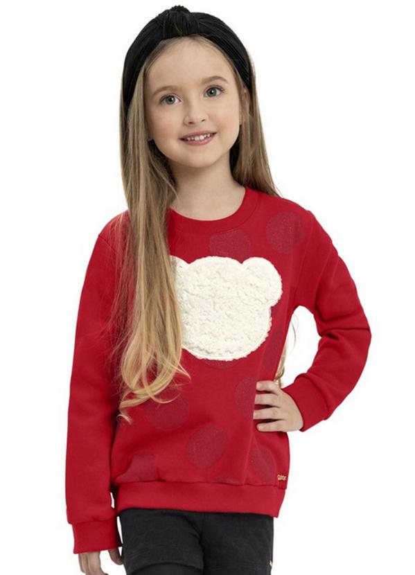 Quimby - Casaco Infantil em Moletom Vermelho 2