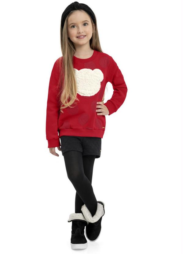 Quimby - Casaco Infantil em Moletom Vermelho 3