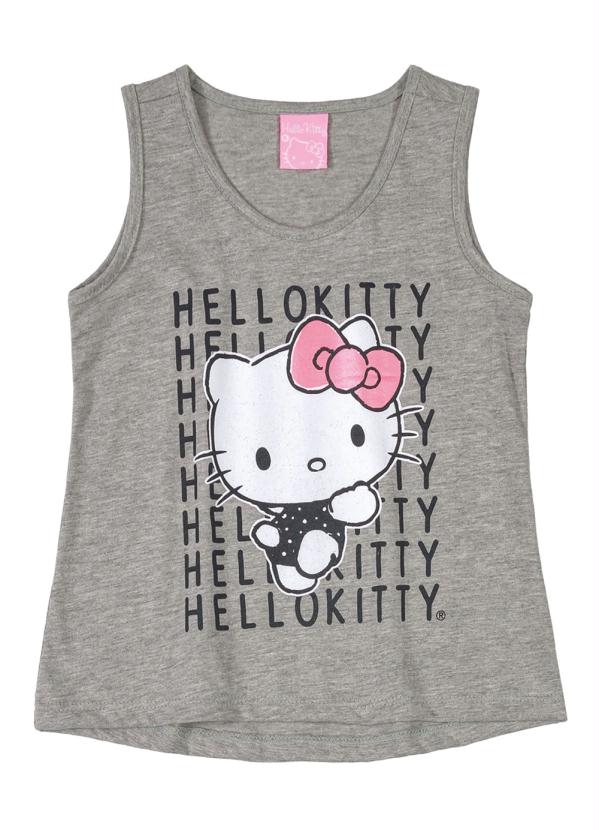 Hello Kitty - Blusa em Meia Malha Cinza 1