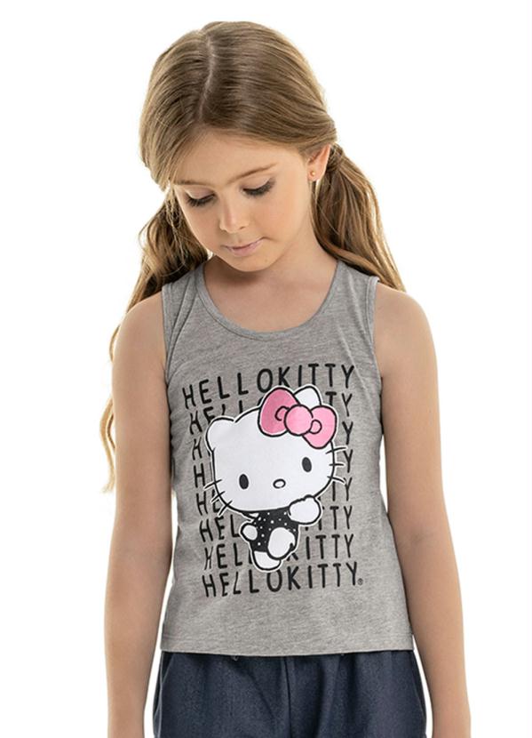 Hello Kitty - Blusa em Meia Malha Cinza 2