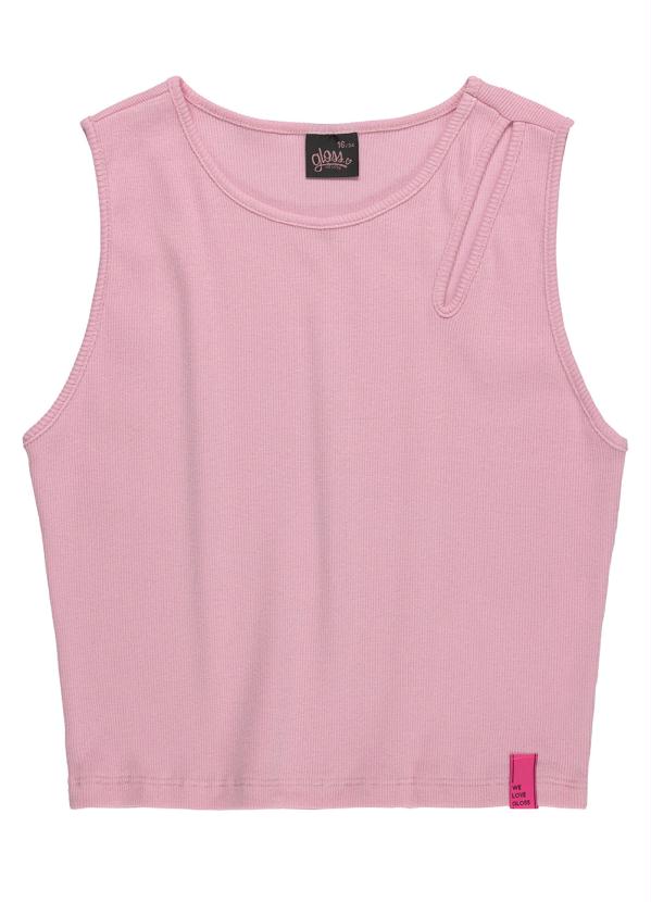Gloss - Blusa Regata Básica Infantil Rosa