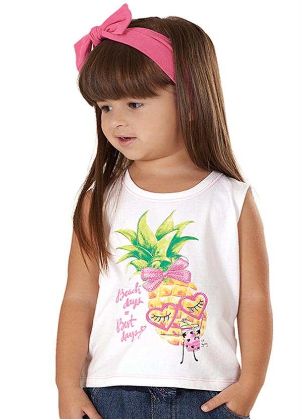 Up Baby - Blusa Regata Estampada Branco 2