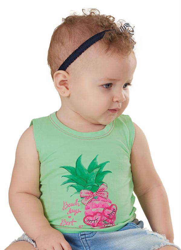 Up Baby - Blusa Regata Estampada Verde 2
