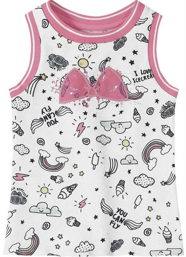 Lilica Ripilica - Blusa Regata Menina Branca