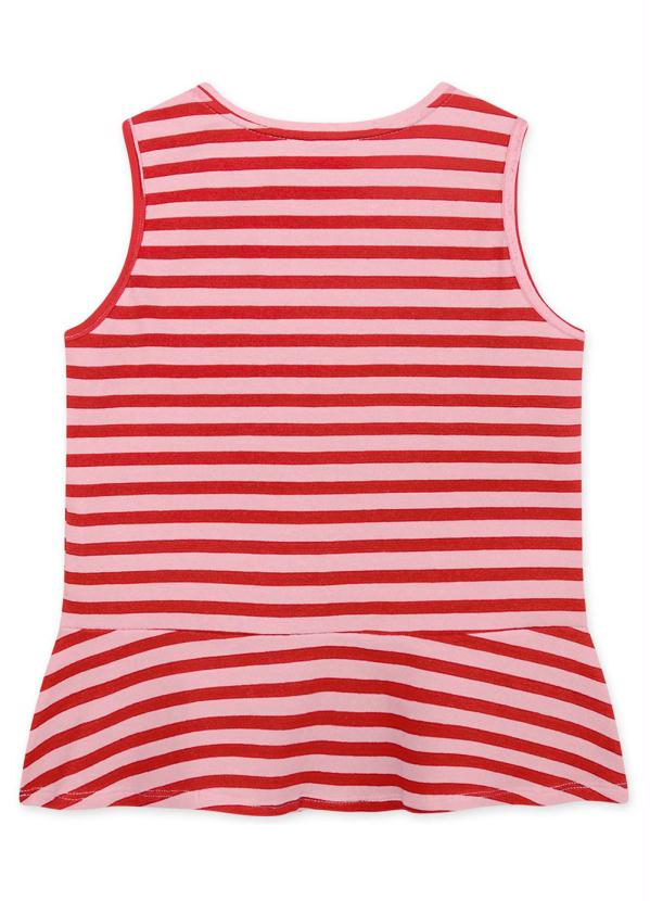 Lilica Ripilica - Blusa Regata Menina com Estampa Listrada Rosa 2