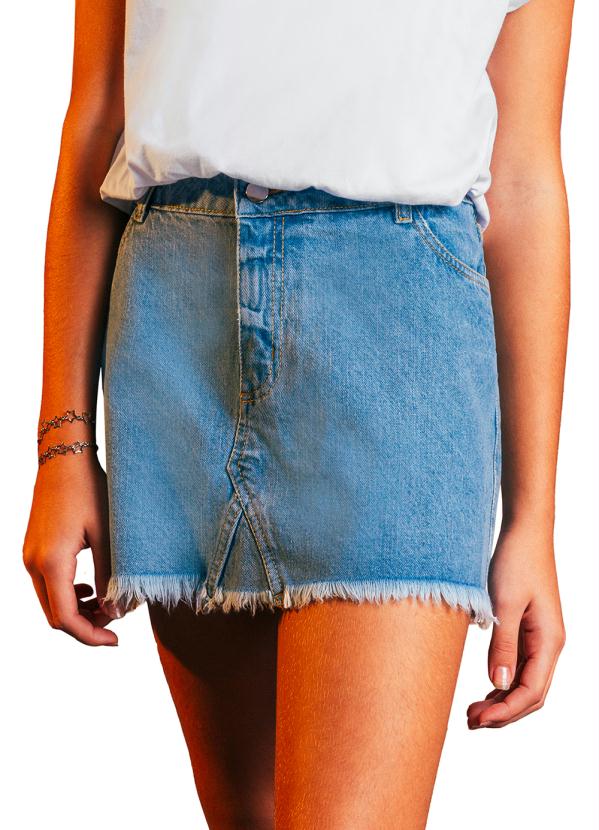 Rovitex Teen - Saia Menina Jeans Juvenil Azul
