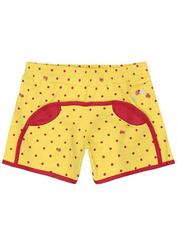 Lilica Ripilica - Short Bebê Menina Amarelo