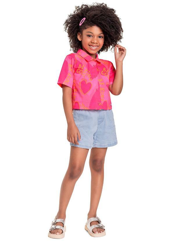 Quimby - Short Infantil em Jeans para Menina Azul 3