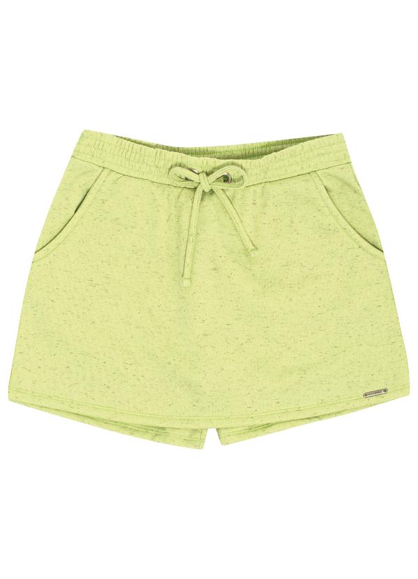 Pulla Bulla - Short Saia Moletom Linho Verde