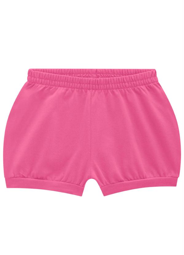 Brandili - Shorts Bebê Unissex Básico Rosa