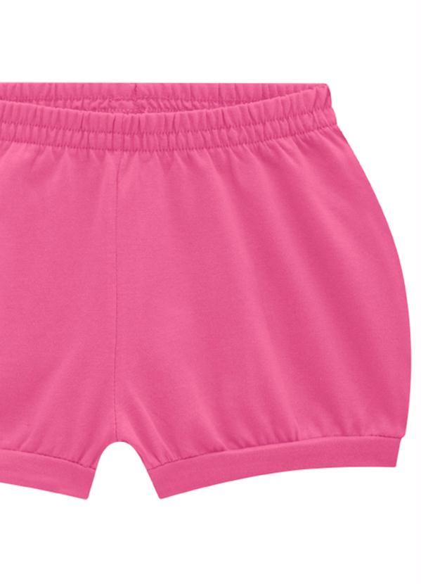 Brandili - Shorts Bebê Unissex Básico Rosa 2
