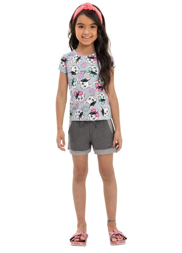 Quimby - Shorts de Moletom Infantil Cinza Escuro 2