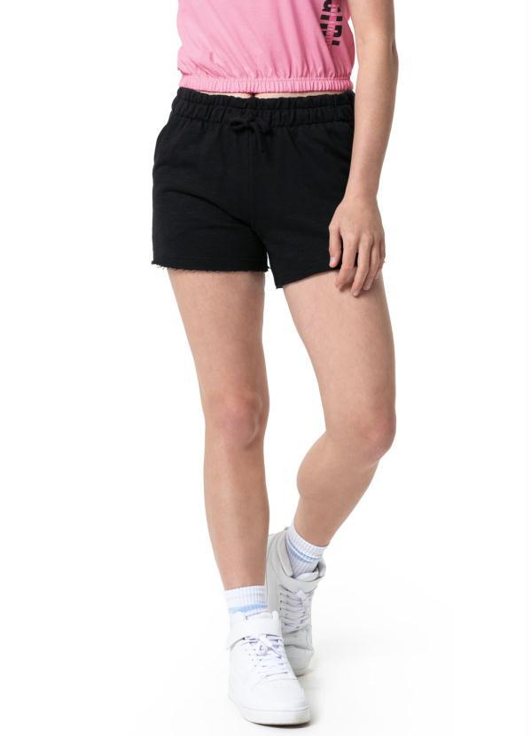 Malwee Kids - Shots Preto Moletinho Menina