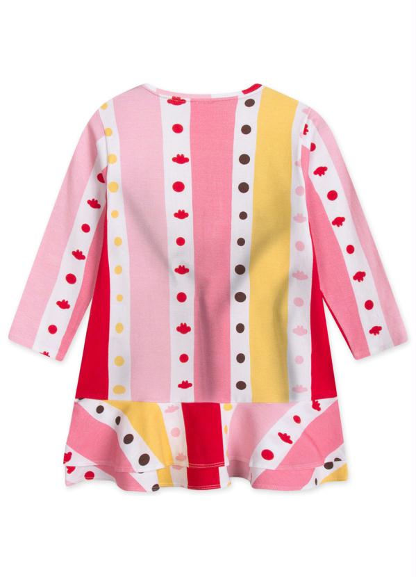 Lilica Ripilica - Vestido Manga Longa Malha Infantil Rosa 2