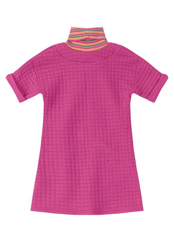 Lilica Ripilica - Vestido Antiviral Matelassê Infantil Rosa 2