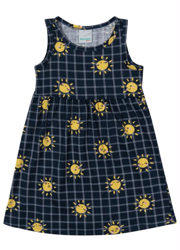 Malwee Kids - Vestido Azul Evasê Sol