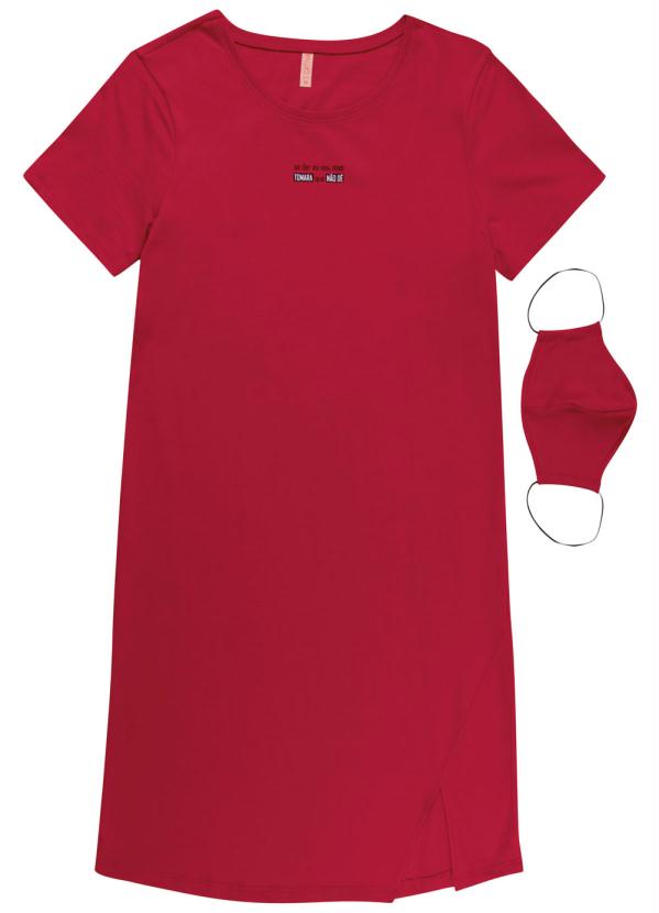 Cativa Teen - Vestido Curto em Meia Malha Vermelho