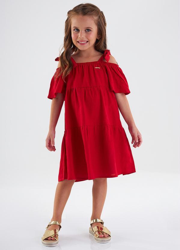 Up Baby - Vestido de Alcinha Festa Infantil Vermelho