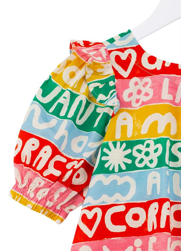 Fábula - Vestido de Tricoline Estampa Cromic Estampado 2