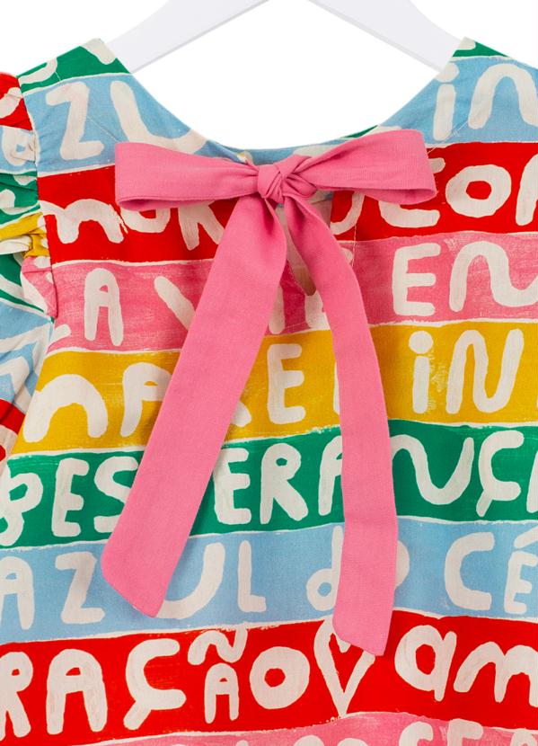 Fábula - Vestido de Tricoline Estampa Cromic Estampado 4