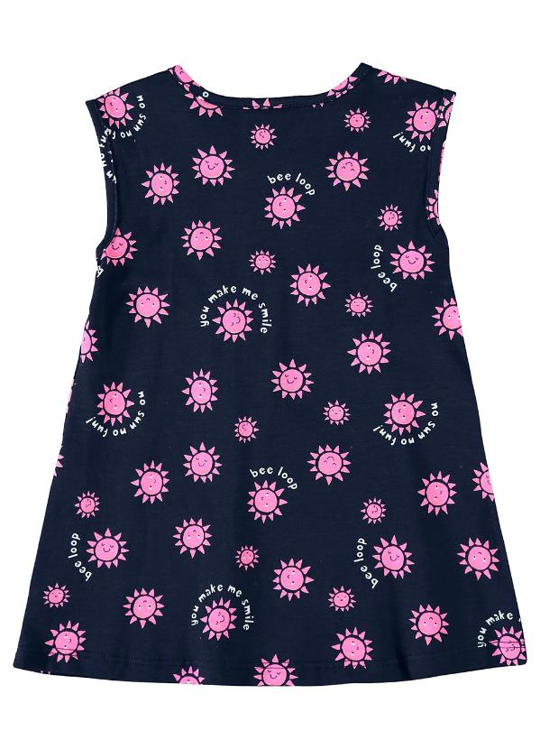 Bee Loop - Vestido em Meia Malha para Bebê Azul 2