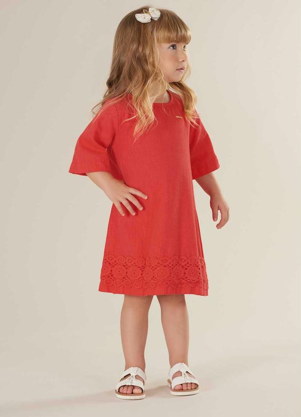 Vestido de Bebê Casual Vermelho Manga Princesa da Up Baby - Tipinhos Moda  Infantil e Juvenil