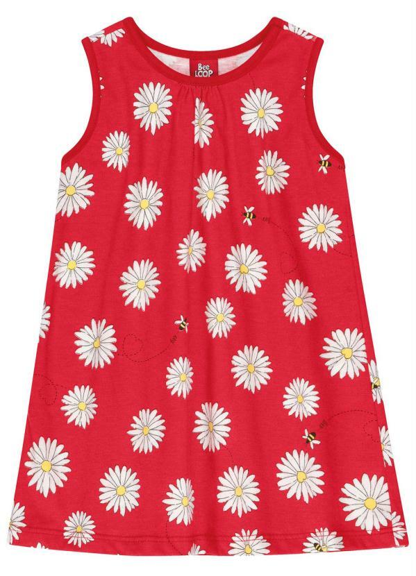 Bee Loop - Vestido Floral Bebê Vermelho