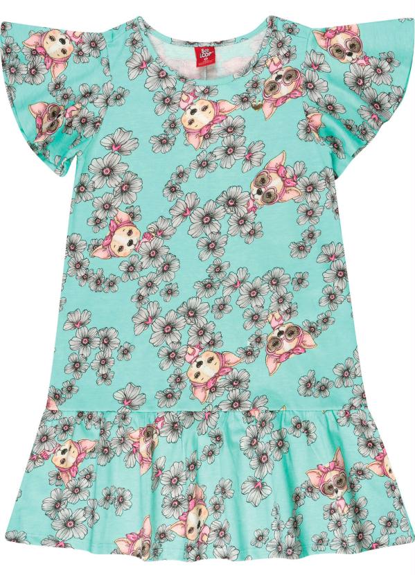 Bee Loop - Vestido Floral Infantil Azul
