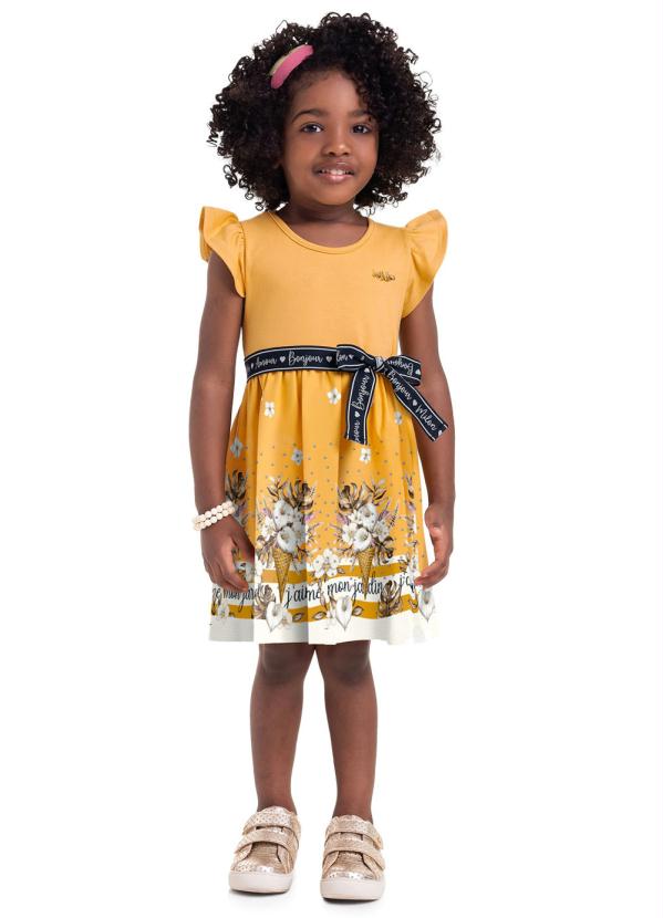 Milon - Vestido Infantil Amarelo
