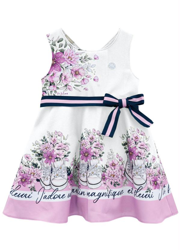 Milon - Vestido Infantil Branco
