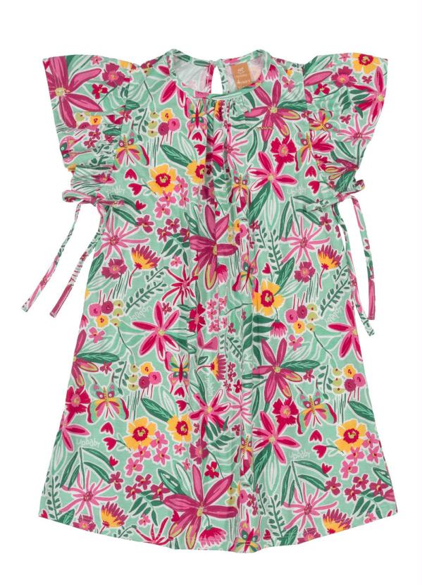 Up Baby - Vestido Infantil Floral Verde 1