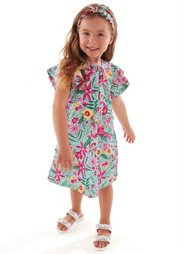 Up Baby - Vestido Infantil Floral Verde 2