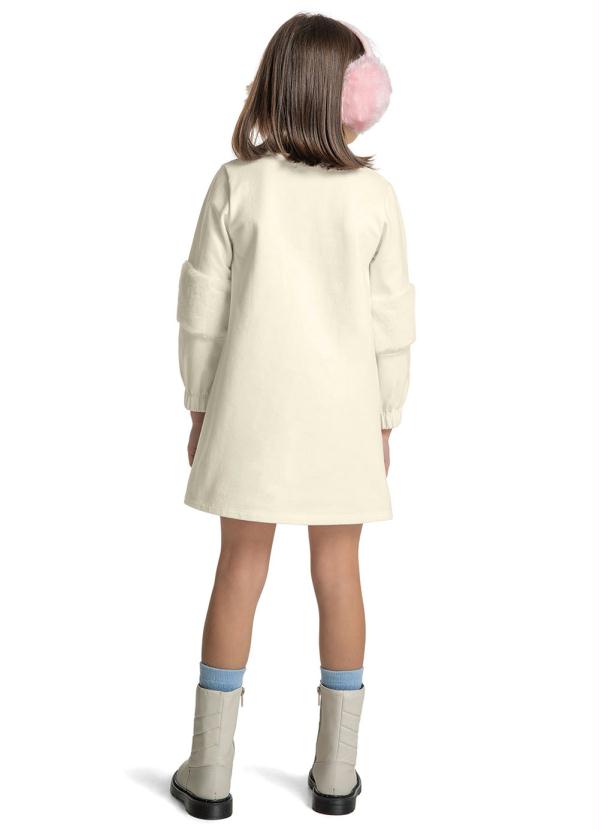 Trick Nick - Vestido Infantil Manga Longa Flufy Bege 2