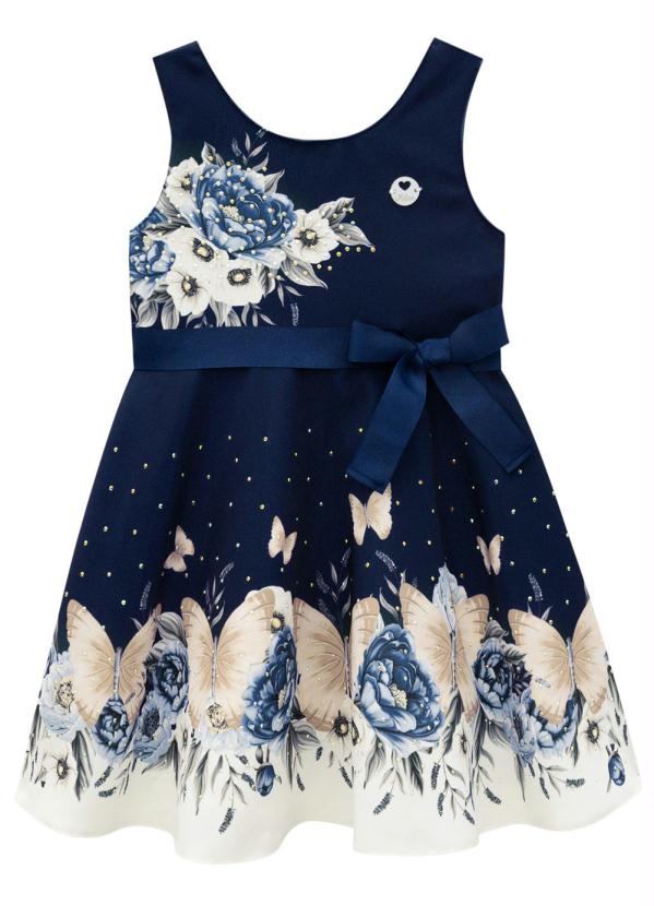 Milon - Vestido Infantil Marinho