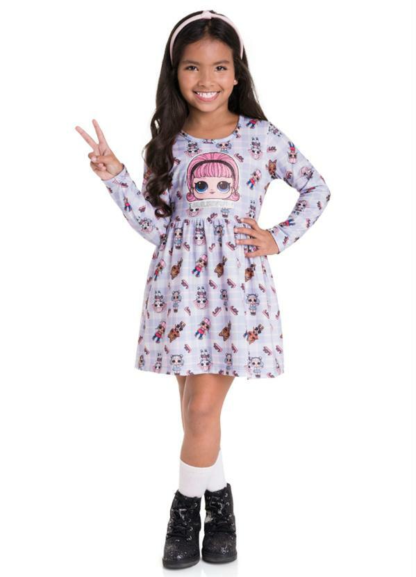 Brandili - Vestido Infantil Menina da Lol Surprise Lilás