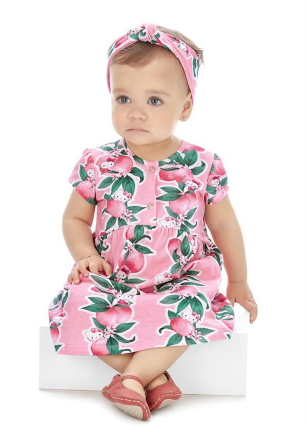 Vestido Infantil Rosa C/babados Hello Kitty E Borboletas Manga Longa em  Promoção | Ofertas na Americanas