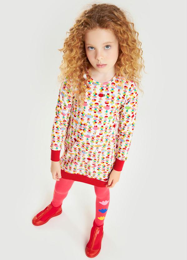 Lilica Ripilica - Vestido Manga Longa Menina Infantil Branco