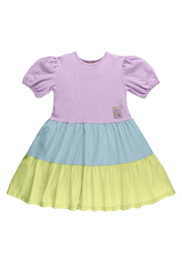 Up Baby - Vestido Marias Manga Bufante Infantil Roxo 2