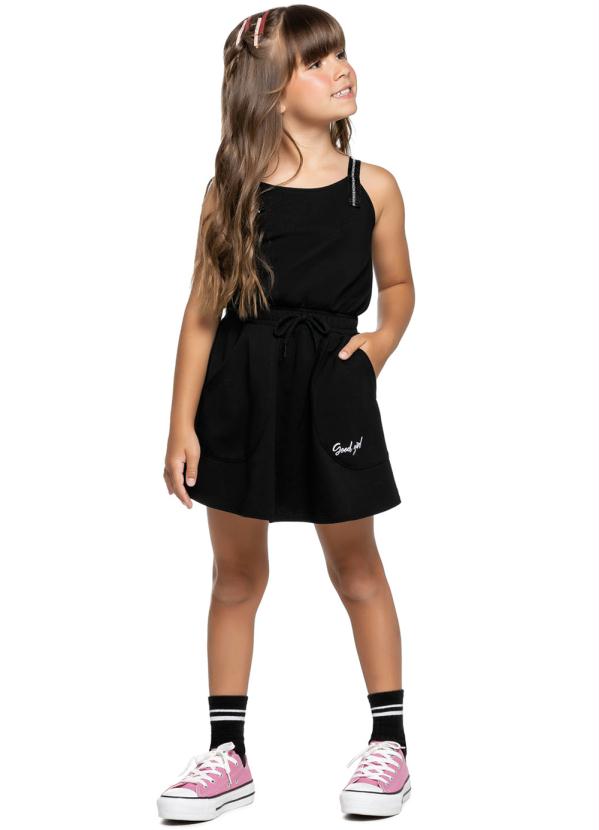 Trick Nick - Vestido Moletinho Infantil Preto