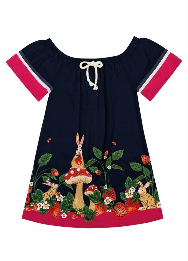 Vestido Bebê Menina Hudson Baby - Algodão, Estampa Morango Limão, Prematuro-RN